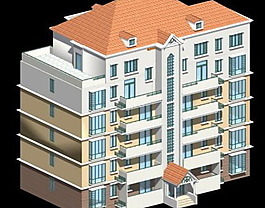 現(xiàn)代簡約風格住宅樓設計3D模型