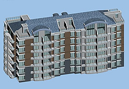 華貴典雅風(fēng)格住宅樓3D模型下載