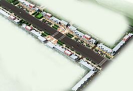 商業(yè)建筑群整體規(guī)劃鳥瞰效果圖設計