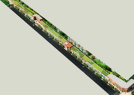 商業(yè)街建筑群鳥瞰效果圖設(shè)計(jì)