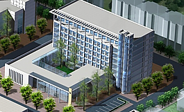 辦公樓鳥瞰效果圖設計