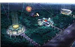 異型藝術(shù)風(fēng)格商業(yè)中心建筑群夜景效果圖設(shè)計