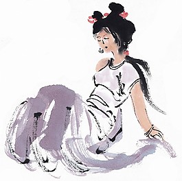 美女绘画图