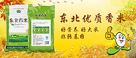 淘寶天貓東北優(yōu)質(zhì)大米促銷海報(bào)