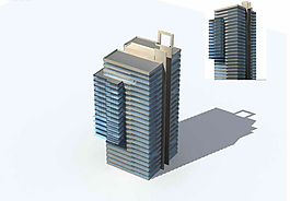 城市小區(qū)獨(dú)棟高層住宅樓3D模型