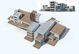 現代多層辦公樓3D模型設計