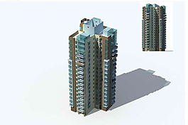 新風格高層住宅樓3D模型設計