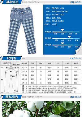 寶貝詳情頁標準款圖片分層PSD褲子詳情頁