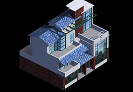 3D獨棟多層別墅模型