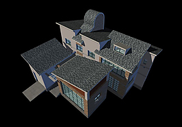 獨棟多層別墅3D模型