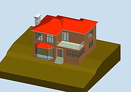 華麗獨(dú)棟多層別墅3D模型