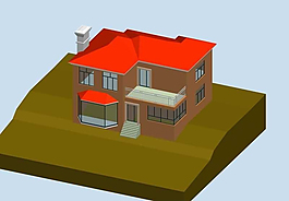 華麗獨(dú)棟多層別墅3D模型