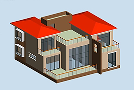 獨(dú)棟多層別墅3D模型