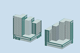 灰綠色公建模型
