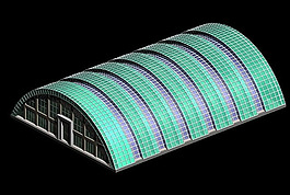 半圓形建筑3d模型