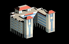 現(xiàn)代住宅3d模型