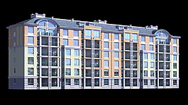 住宅建筑多層3d模型設(shè)計(jì)
