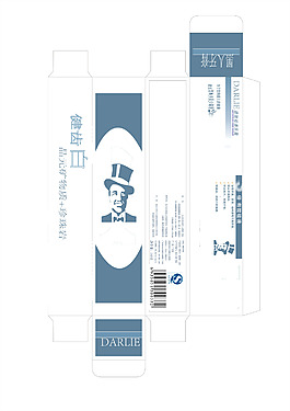 牙膏包裝盒展開圖