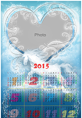 2015年日歷模板