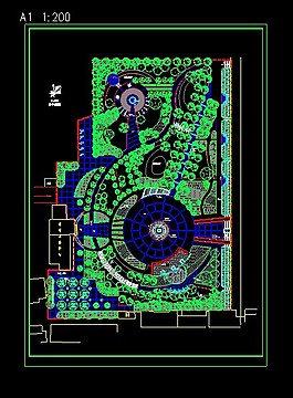 城市公園綠化cad總平面施工設(shè)計(jì)圖