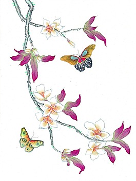 桃花素材畫