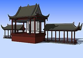 戏台3D模型