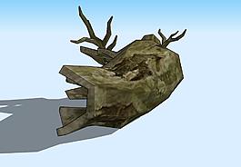 爛樹木3D模型