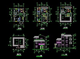 度假別墅cad建筑設計施工圖紙