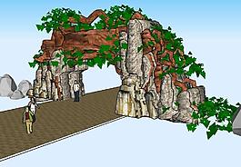 公園入口3D模型