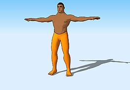 男子站式3d模型