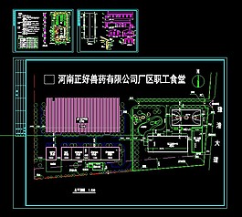 [河南]某工廠職工食堂建筑cad施工圖紙