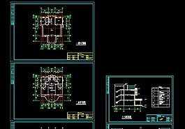 某小戶型三層別墅cad建筑施工圖