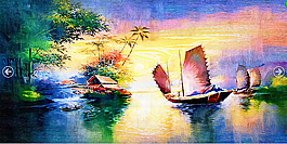 山水油畫