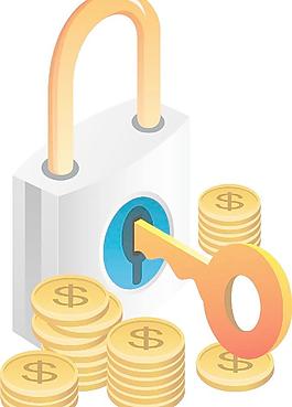 鎖 鑰匙 金幣