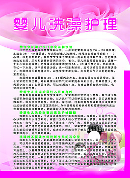 嬰兒洗澡護(hù)理展板圖