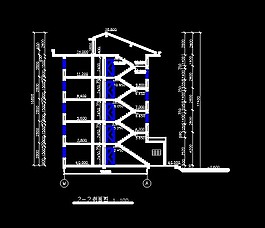 多層住宅建筑剖面cad施工圖