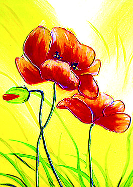 花朵油畫