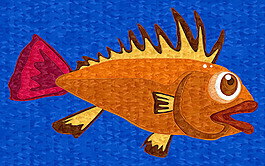 小魚油畫
