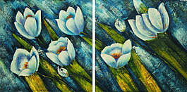 藍(lán)色花油畫