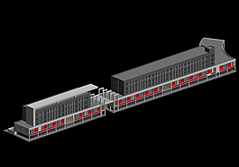 中式商业街建筑3D模型
