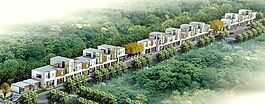 长条形沿街商业街建筑3D模型