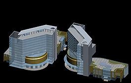 時尚唯美風(fēng)格公共建筑3D模型素材