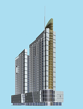 時尚大氣高層公建建筑3D模型