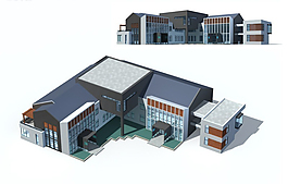 廠房式商業(yè)辦公樓建筑設(shè)計(jì)3D模型