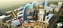 商業(yè)城市建筑規(guī)劃3D模型效果圖
