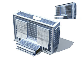 優雅時尚多層公建建筑3D模型