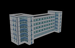 蓝灰色教学楼3d模型