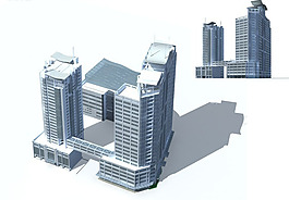高層公共建筑商業(yè)大廈3D模型