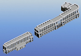 商業(yè)街建筑群鳥瞰3D模型