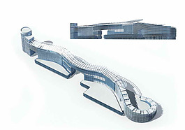 多层商业大厦建筑群3D模型设计